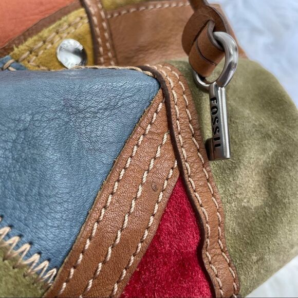 Fossil Multicolor Patchwork Leather and Suede Handbag - Picture 3 of 11